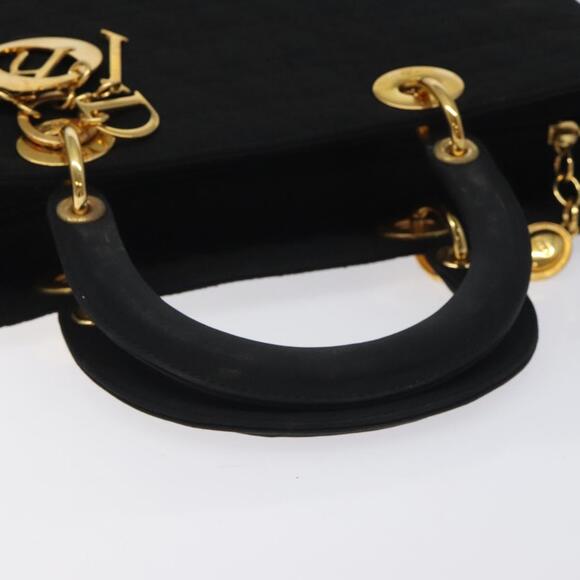 DIOR Canage Hand Bag Nylon Black Gold - Picture 7 of 12